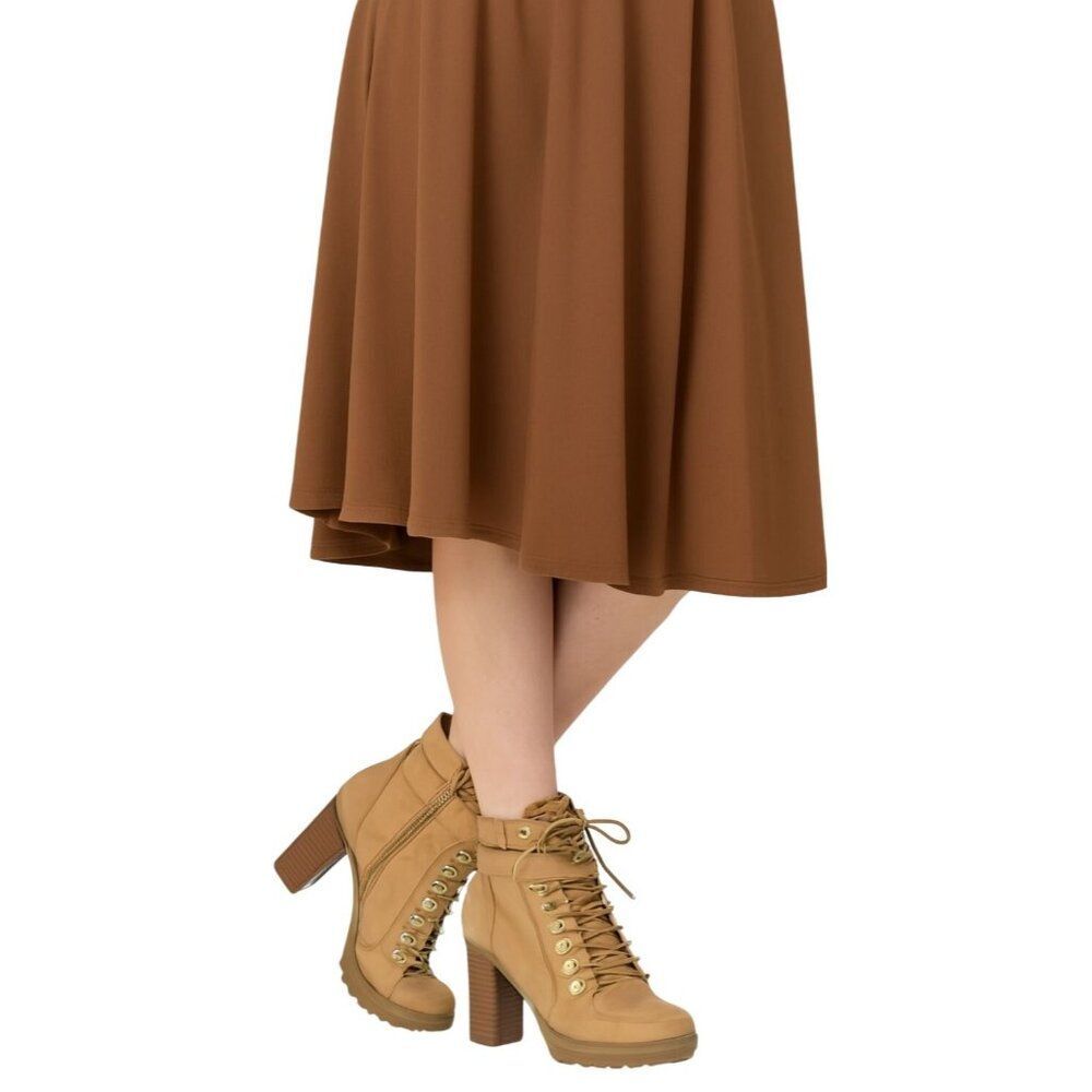 G by Guess Heeled Boots Shoes BROWN Ankle Combat Grazzy WOMEN'S  WOMAN'S SIZE 8